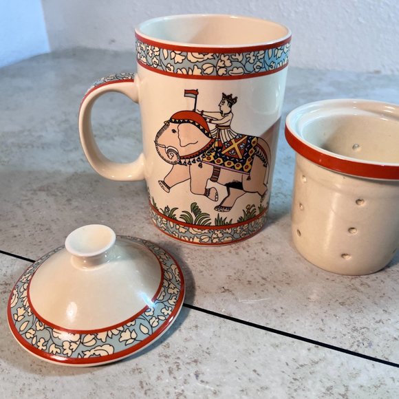 Lot of 2 World Market Tea Infuser 3 Piece Mugs - Picture 15 of 15